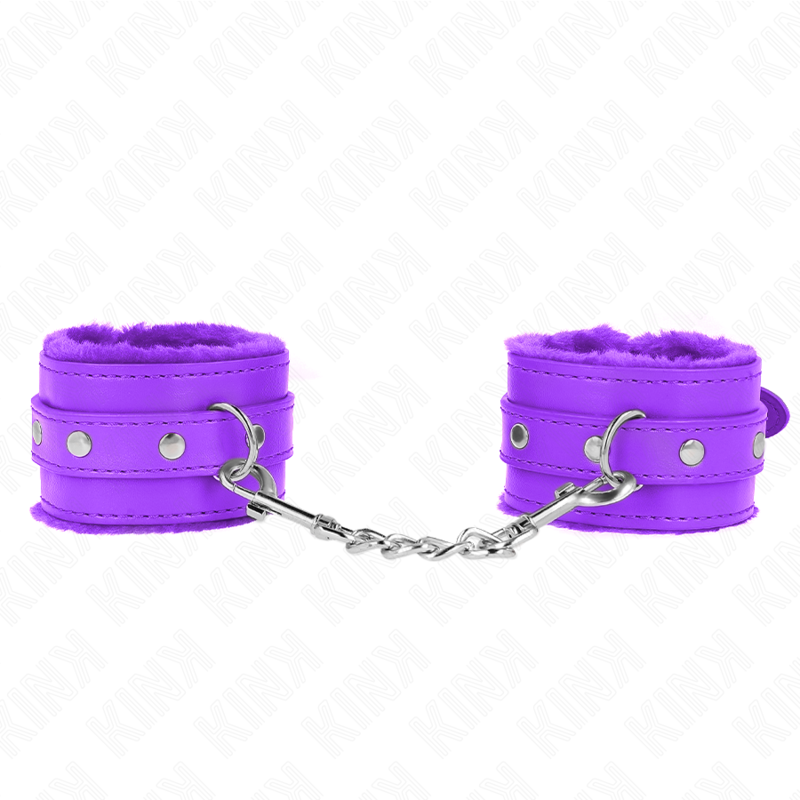 img_189388_a5f56d5e8f7ed3719c033f77f95ed289_1 KINK - PREMIUM FUR LINED WRIST RESTRAINTS PURPLE WITH PURPLE BELT ADJUSTABLE 17-29 CM X 6 CM - Image 1
