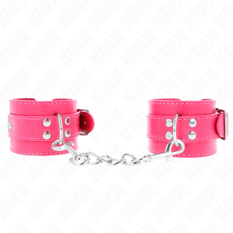 img_189399_373bd8436a0544cee39cb9824c05f626_1 KINK - WRIST RESTRAINTS RASPBERRY ROSE WITH RASPBERRY ROSE LINING ADJUSTABLE 20-28 CM X 5.5 CM - Image 1