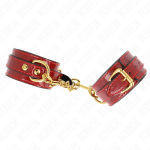 KINK - JOANNA ANGEL WRIST CUFFS RED ADJUSTABLE WITH GOLD CHAIN 16.5-26 CM X 4 CM - Image 2