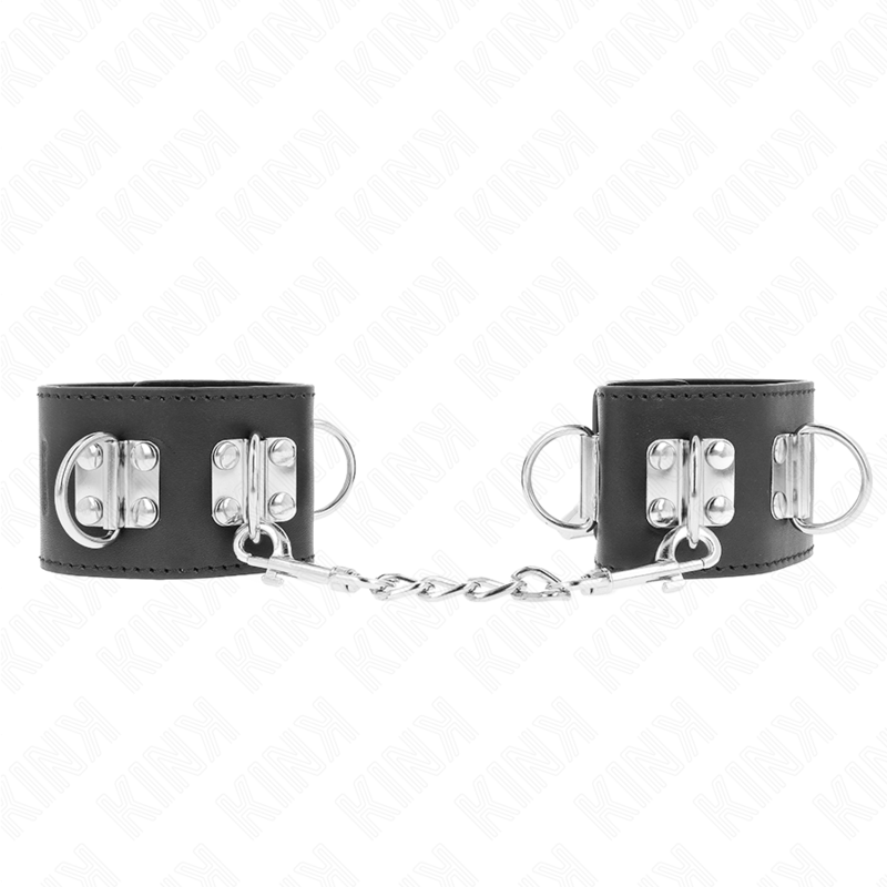 img_189419_e41c759d8114a93fa957243541775d5f_1 KINK - MULTIPOSITION WRIST RESTRAINTS WITH PADLOCK CLOSURE BLACK ADJUSTABLE 16-23 CM X 5.5 CM - Image 1
