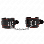 KINK - WRIST RESTRAINTS BLACK WITH RED LINING ADJUSTABLE 20-28 CM X 5.5 CM