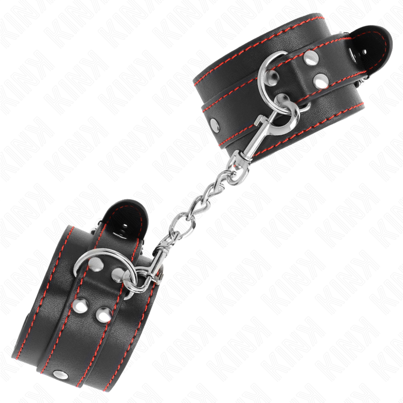 img_189436_f6f325efb818978ac6a78953b8207999_1 KINK - WRIST RESTRAINTS BLACK WITH RED LINING ADJUSTABLE 20-28 CM X 5.5 CM - Image 2