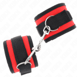 KINK - NYLON BIND HOOK&LOOP WRIST RESTRAINTS RED-BLACK MODEL 2 ADJUSTABLE 18-35 CM X 6 CM - Image 2