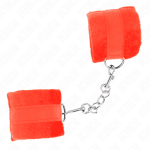 KINK - BEGINNER FUR HAND CUFFS RED 30 X 7 CM - Image 2