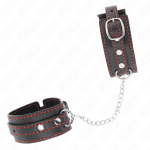KINK - SMALL WRIST RESTRAINTS BLACK WITH RED LINING ADJUSTABLE 14-24 CM X 3.5 CM - Image 2