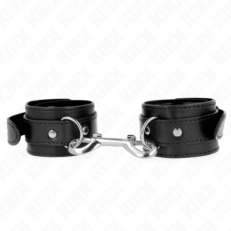 img_189521_1b9f7cb069a7215ece6998289e473151_1 KINK - WRIST RESTRAINTS-SINGLE RIVET ROW BLACK ADJUSTABLE 17-28 CM X 5 CM - Image 1