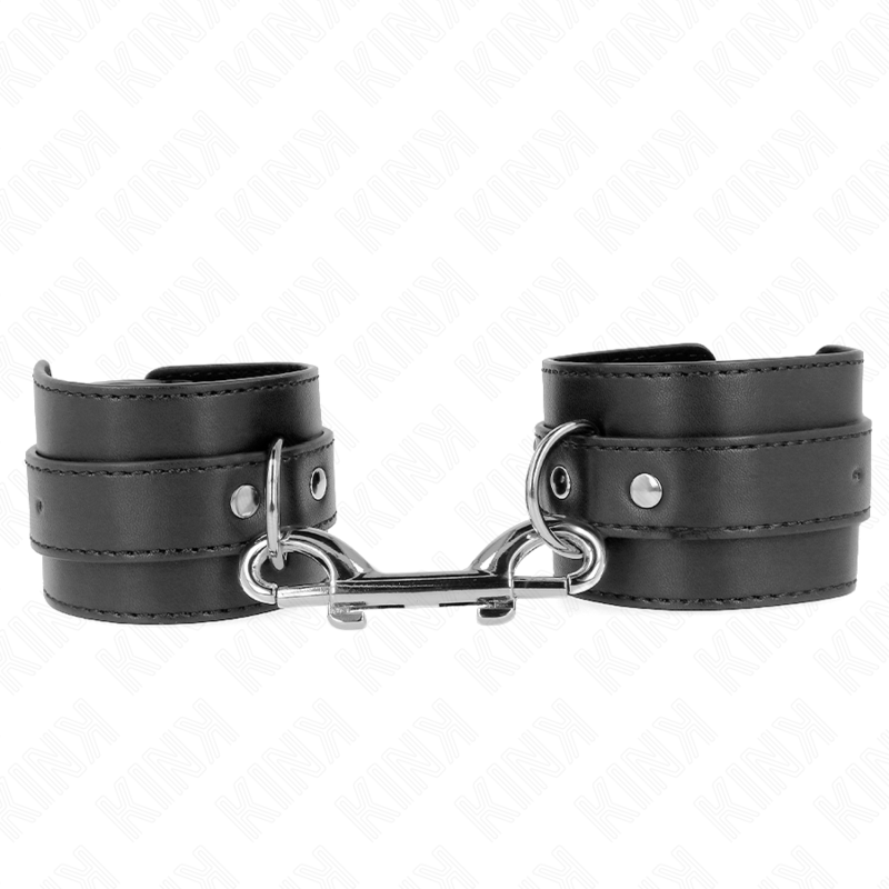 img_189525_65aeea7c02cfa20d8dffe591a1622e27_1 KINK - WRIST RESTRAINTS-SINGLE RIVET ROW AND BIG BUCKLE BLACK ADJUSTABLE 17-28 CM X 5 CM - Image 1