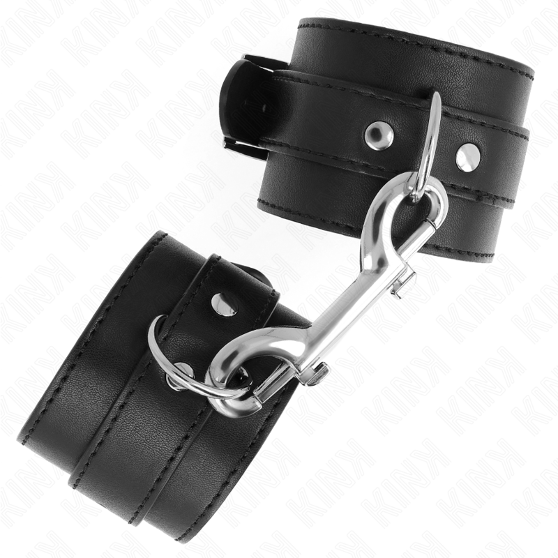 img_189527_3d116ae36d720db4afbbe7c87210b0cb_1 KINK - WRIST RESTRAINTS-SINGLE RIVET ROW AND BIG BUCKLE BLACK ADJUSTABLE 17-28 CM X 5 CM - Image 2