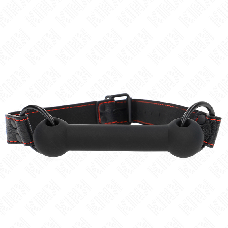 img_189550_d5d4e9e5c28203f9c41480ef60dab786_1 KINK - BONE GAG WITH LEATHERETTE STRAP BLACK ADJUSTABLE 41-57 CM - Image 1