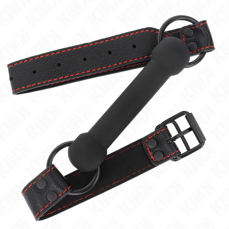 img_189551_0204bb154798dcf74446da4a5ba7afb8_1 KINK - BONE GAG WITH LEATHERETTE STRAP BLACK ADJUSTABLE 41-57 CM - Image 2