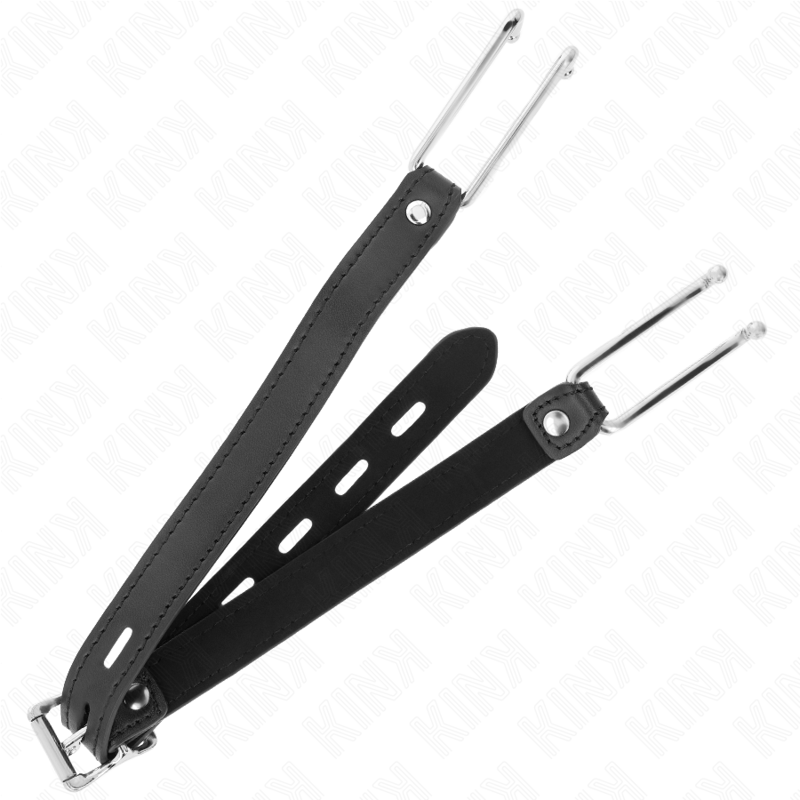 img_189559_01d296438989722fd97a7d494d691ae3_1 KINK - METAL HOOK GAG 11.5 CM WITH LEATHERETTE STRAP ADJUSTABLE 39-58 CM X 2 CM - Image 2