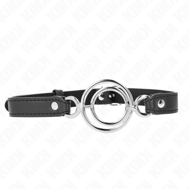 img_189589_02b5e00e3f52cbec53ba937333c10405_1 KINK - GAG WITH MULTIPLE O-RINGS 5 CM BLACK 63 X 2.5 CM - Image 1
