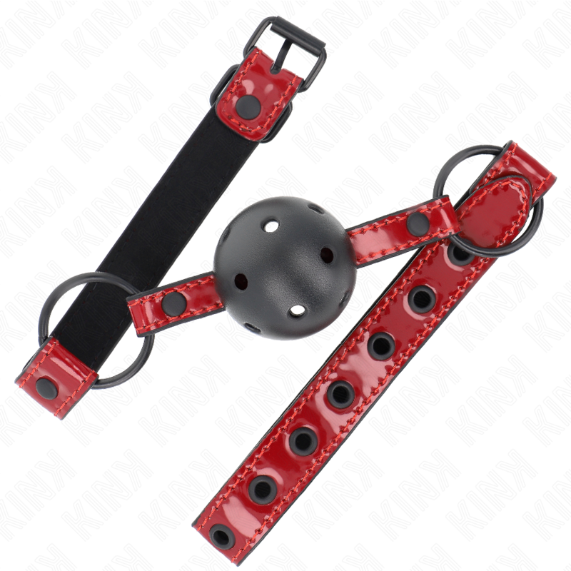 img_189612_da4d45d5e70fa720bbe9c246a10dfd4d_1 KINK - SHINY LEATHERETTE BALL 4.5 CM GAG 63.5 X 2 CM ADJUSTABLE 41 X 59 CM - Image 2