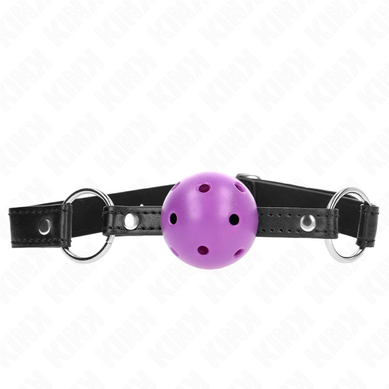 img_189623_7d9f5d0117076adc8389811445c9ba4a_1 KINK - HOLLOW HARD PURPLE BALL 4.5 CM GAG 63.5 X 2 CM - Image 1