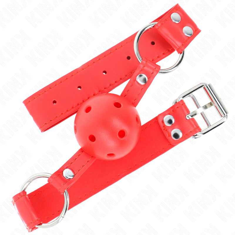 img_189631_7819691832c51d9c713188a5347915f3_1 KINK - COMPLETE RED HOLLOW HARD BALL GAG 62 x 2 CM - Image 2