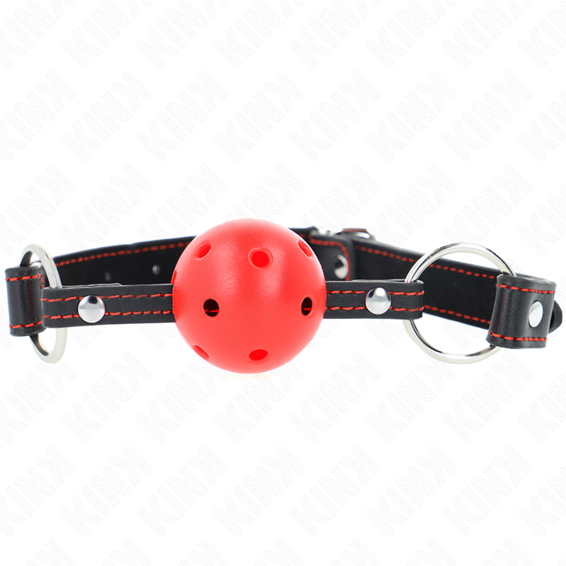 img_189633_432bf737bbf1440f74b70ab1fd4d50ba_1 KINK - HOLLOW HARD RED BALL GAG MODEL 2 65 x 2.5 CM - Image 1