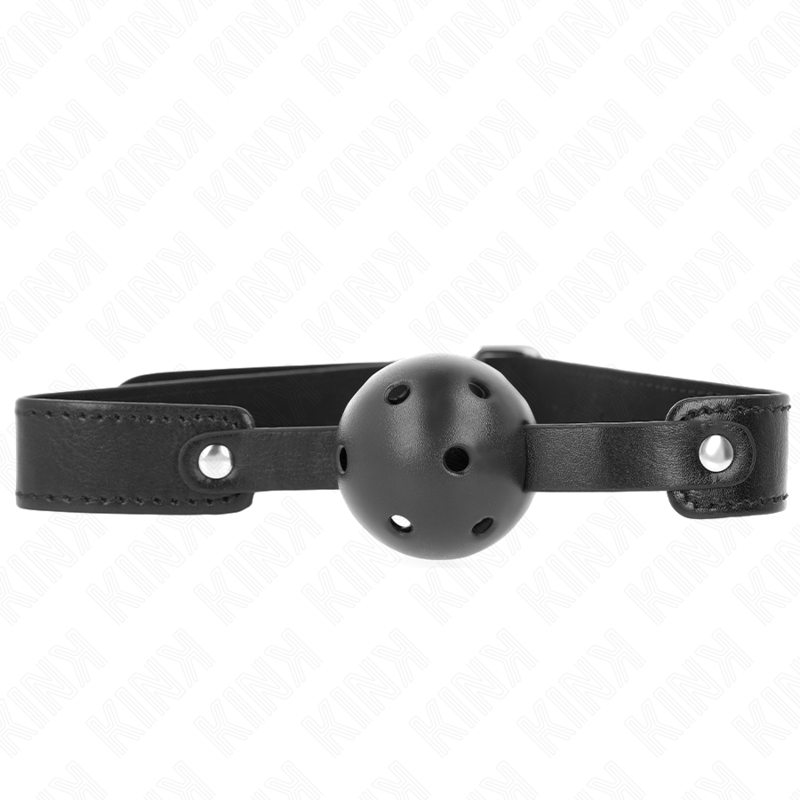 img_189636_42f4dde554215c24776cfcb55b1dc6f5_1 KINK - BLACK BREATHABLE BALL 4.5 CM GAG 65 x 2.5 CM - Image 1