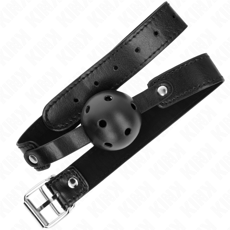 img_189638_27e4abaa0d334644d8a64a9a19b07a5d_1 KINK - BLACK BREATHABLE BALL 4.5 CM GAG 65 x 2.5 CM - Image 2