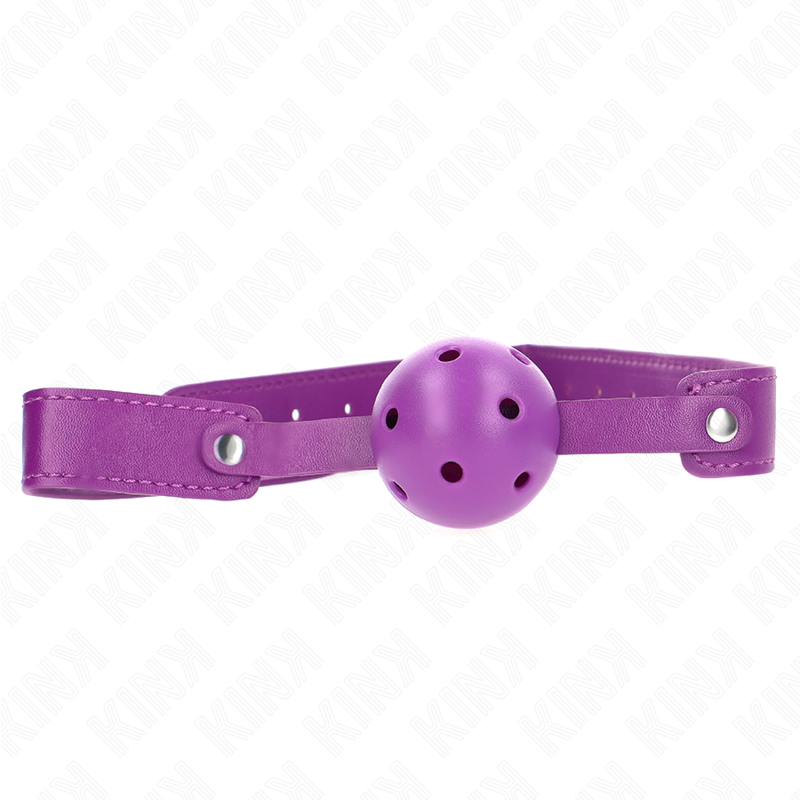 img_189640_558c5e75439196be20beec86360a0249_1 KINK - PURPLE BREATHABLE BALL 4.5 CMGAG 65 x 2.5 CM - Image 1
