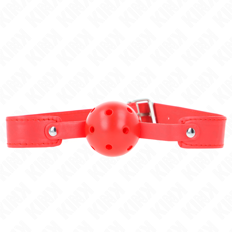 img_189647_df6b490ceb93ff87ae12c11cc155d78b_1 KINK - RED BREATHABLE BALL 4.5 CM GAG 65 x 2.5 CM - Image 1