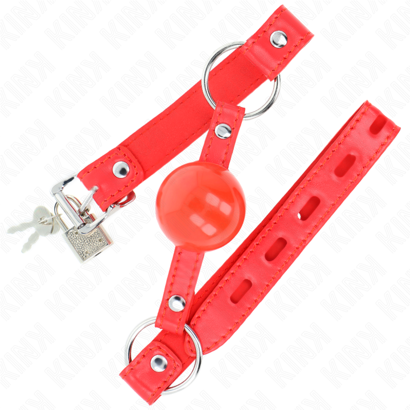 img_189690_716e25e9d9d83e6b1aab3a7c6920bedd_1 KINK - TPE BALL 4 CM GAG WITH ROJO LOCK 60 x 2 CM - Image 2