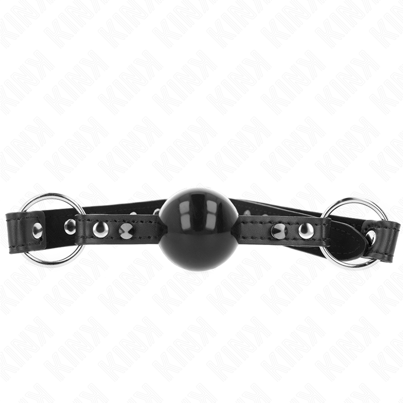 img_189702_12ab01c26c4df45090bb652c97ec4307_1 KINK - BALL 4 CM GAG WITH TIP RIVET AND SNAP LOCK 65 x 2 CM - Image 1