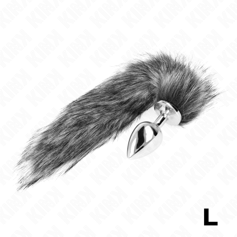 img_190201_7f39cd5b924a71e7a3bed803c637accc_1 KINK - ANAL PLUG SIZE L 10 X 4 CM WITH SYNTHETIC TAIL 40 CM GREY - Image 1