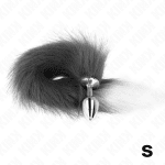 KINK - ANAL PLUG SIZE S 7 X 3 CM WITH SYNTHETIC TAIL 40 CM GREY AND WHITE - Image 2