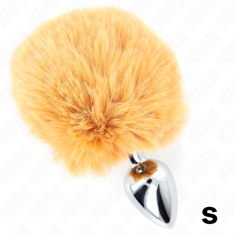 img_190226_16322c7046f9934260a5abebbabcb154_1 KINK - STAINLESS STEEL PLUG 7 x 3 CM WITH BEIGE FAUX FUR RABBIT TAIL 8 CM - Image 1