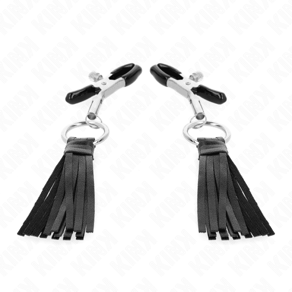 KINK - LEATHERETTE TASSEL NIPPLE CLAMPS 6 CM