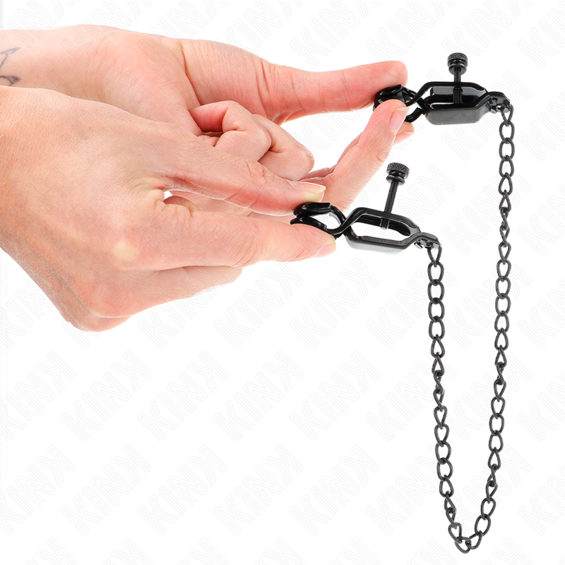 img_190251_be6deb5364136e9579d0d32110918107_1 KINK - FLAT CHAIN NIPPLE CLAMPS BLACK 30 CM - Image 2