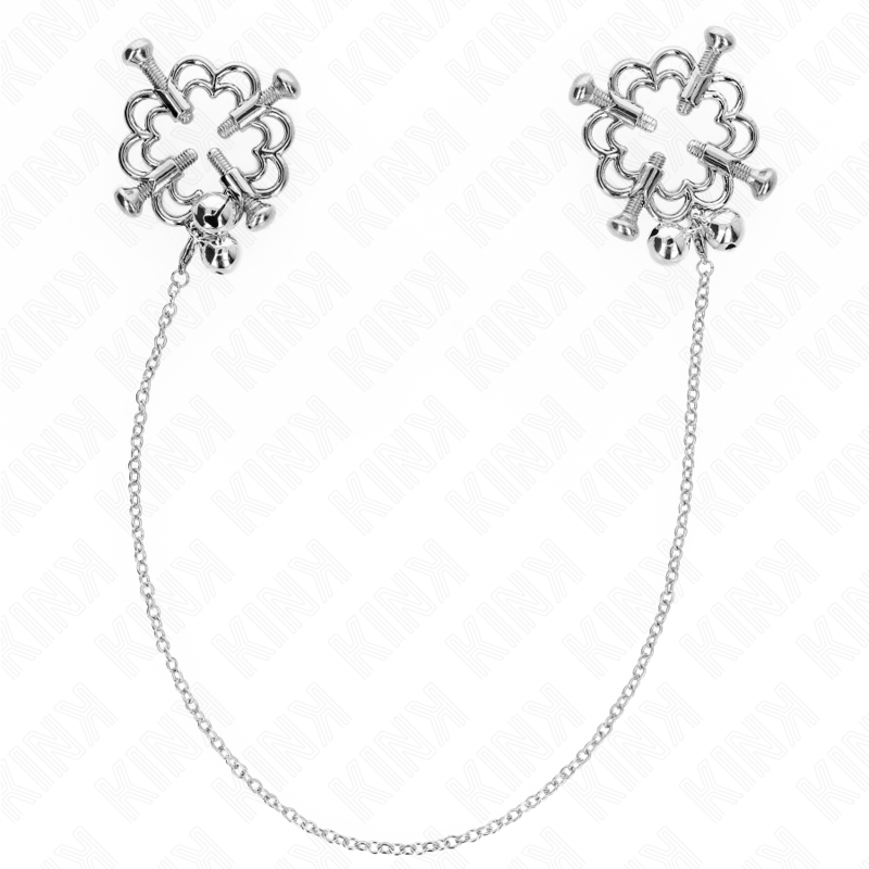 img_190254_521574badaabfed45cfcb341b0b24dee_1 KINK - METAL FLOWER NIPPLE CLAMPS WITH CHAIN - Image 1