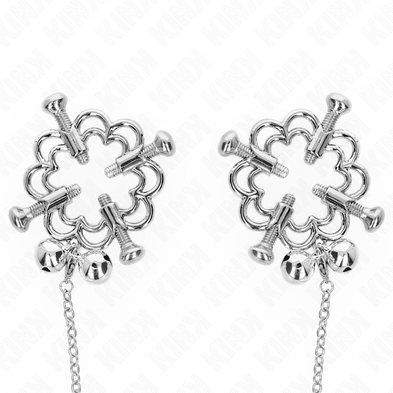 img_190255_0a97ea190ef2a2cc4e7453a9857d0b3f_1 KINK - METAL FLOWER NIPPLE CLAMPS WITH CHAIN - Image 2