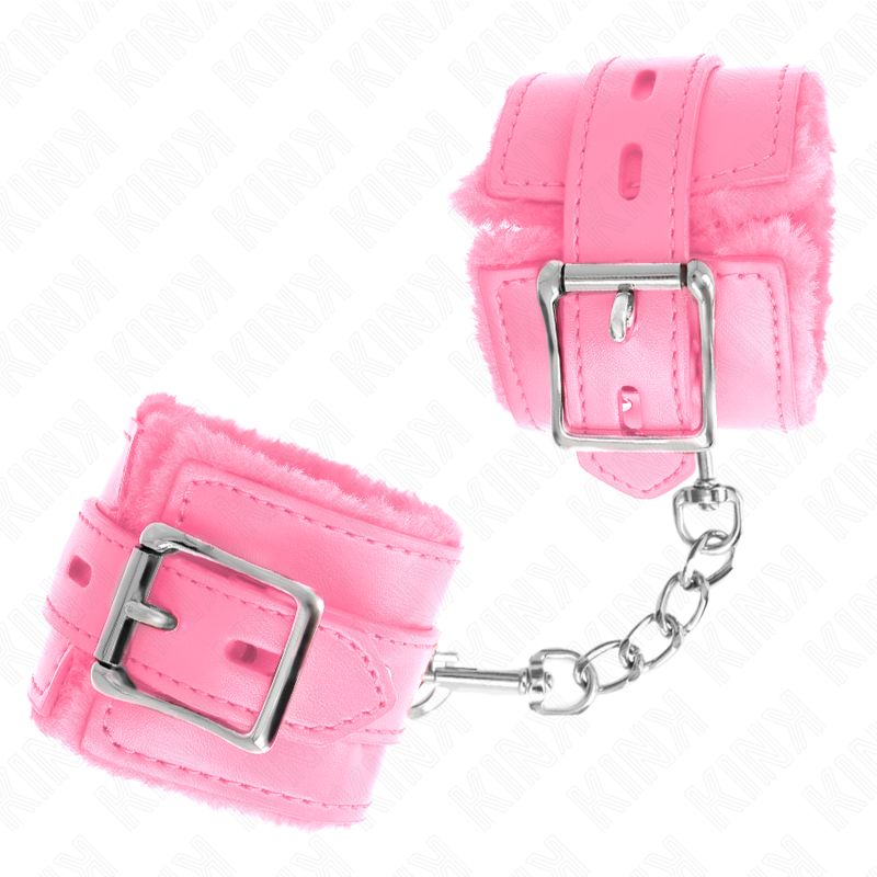 img_190503_ba905dede5bb8d1793c0a01bb6702de7_1 KINK - FUR LINED WRIST RESTRAINTS WITH SQUARE HOLES PINK AND PINK BELT ADJUSTABLE 17-29 CM X 6 CM - Image 2