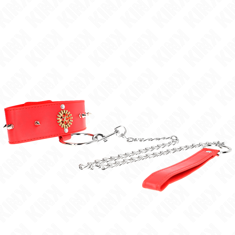 img_190813_dc9894e589999ab25aad4a56f9ab53db_1 KINK - RED DIAMOND NECKLACE WITH BELT 65 CM AJDUSTABLE 35-51 CM X 7 CM - Image 1
