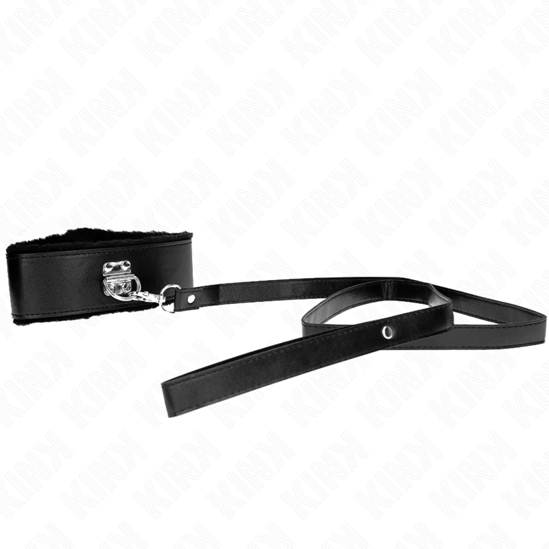 img_190823_77e29ad0fd02230278999515ed7cf321_1 KINK - NECKLACE WITH LEASH 116 CM WITH SILVER STUDS MODEL 4 BLACK ADJUSTABLE 40-48 CM X 6 CM - Image 1