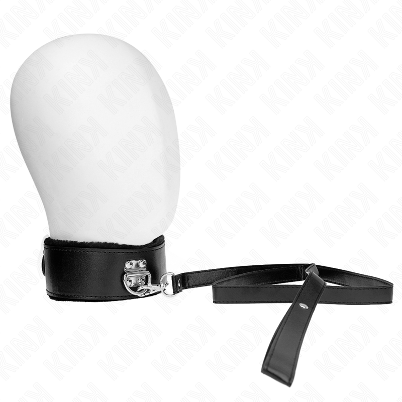 img_190824_f231ea203726ed70d7fe0f916d168ccd_1 KINK - NECKLACE WITH LEASH 116 CM WITH SILVER STUDS MODEL 4 BLACK ADJUSTABLE 40-48 CM X 6 CM - Image 2