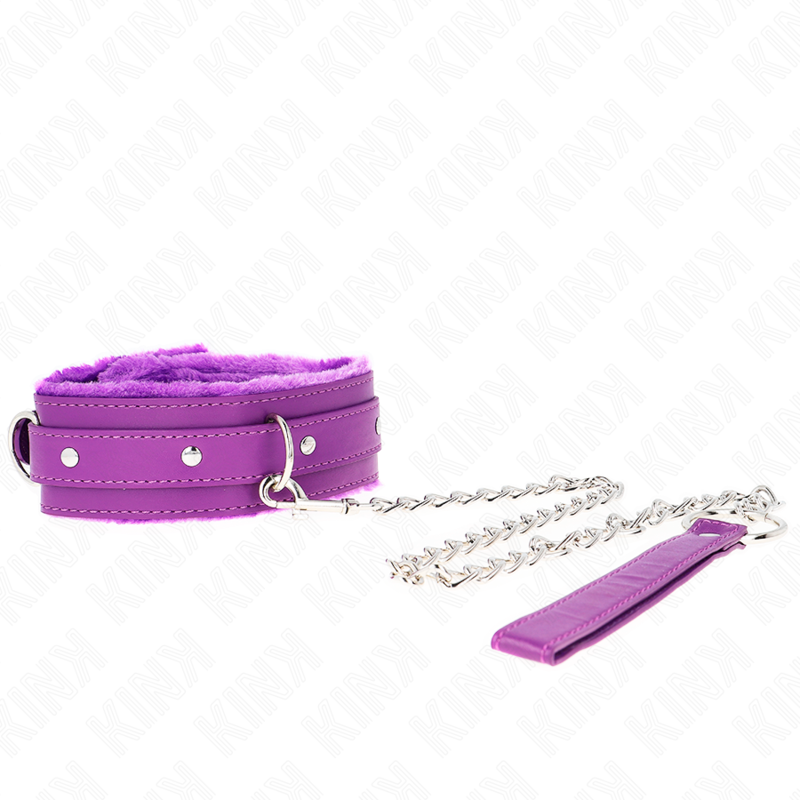 img_190828_18987d776743906aac6c0f8e585b1fc5_1 KINK - COLLAR WITH LEASH 65 CM WITH RESTRICTIONS PURPLE 36-42 CM X 5.5 CM - Image 1