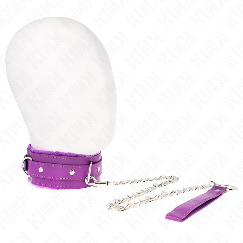 img_190830_ed5d961cf80371b1e1e3b68c5ae4f06b_1 KINK - COLLAR WITH LEASH 65 CM WITH RESTRICTIONS PURPLE 36-42 CM X 5.5 CM - Image 2
