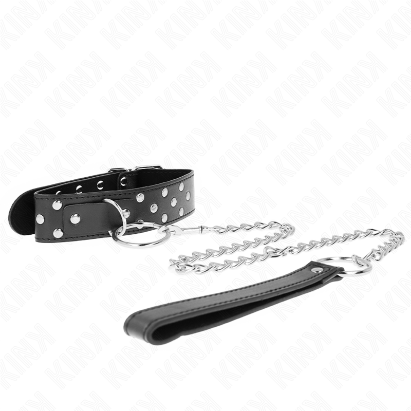img_190843_d696a70fb460b0bb6e91fddfa3162ac1_1 KINK - RING RIVET STRAP NECKLACE WITH BELT 65 CM BLACK ADJUSTABLE 36-50 CM X 3.8 CM - Image 1