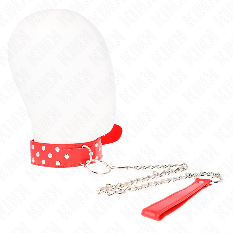 img_190850_d2cd5611d05b332db01a183ebfce50e5_1 KINK - RING RIVET STRAP NECKLACE WITH BELT 65 CM RED ADJUSTABLE 36-50 CM X 3.8 CM - Image 2
