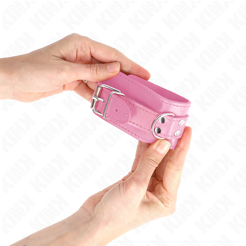 img_191357_23443646f80bc1d335cd96c208dbb8a1_1 KINK - SIMPLE WRIST RESTRAINTS PINK ADJUSTABLE 20-23 CM X 5.5 CM - Image 2