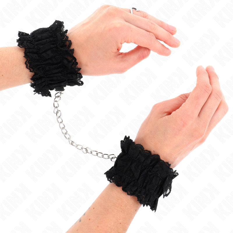 img_191362_8e1807b7a711f5fa4580111558e475b3_1 KINK - LACE ELASTIC WRIST RESTRAINTS NEGRO - Image 2