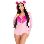 LEG AVENUE - TEDDY BEAR VELVET BODYSUIT PINK M - Image 2