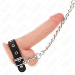 KINK - LEATHER PENIS RING WITH STRAP 21.5 X 2 CM AND METAL CHAIN 60 CM - Image 2