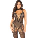 LEG AVENUE - MESH BODYSTOCKING CROTCHLESS BLACK ONE SIZE - Image 2