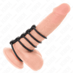 KINK - 5 SILICONE PENIS RINGS 3.8 CM TO 4.8 CM CONNECTED BY LEATHER - Image 2