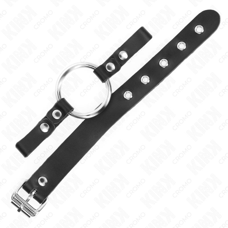img_193292_864ce24ba78a65345f9a6c017be08f4f_1 KINK - LEATHER PENIS RING WITH BUCKLE CLOSURE 22 X 2 CM WITH METAL RING 4 CM - Image 1