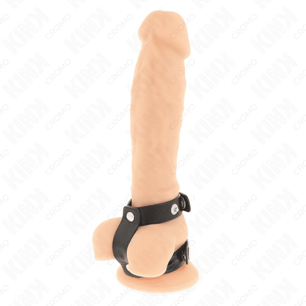 KINK - ADJUSTABLE DOUBLE LEATHER PENIS RING