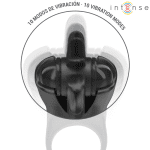 INTENSE - MABEL VIBRATING RING 10 VIBRATIONS WITH CLITORIS STIMULATOR BLACK - Image 2
